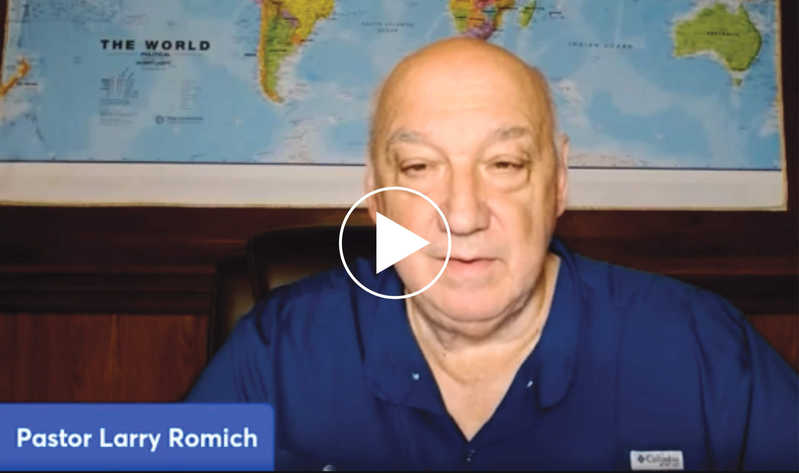 Pastor Larry Romich video and the play button